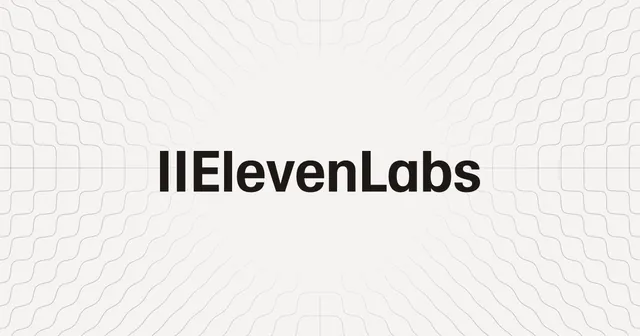 ElevenLabs wordmark on a light patterned background.