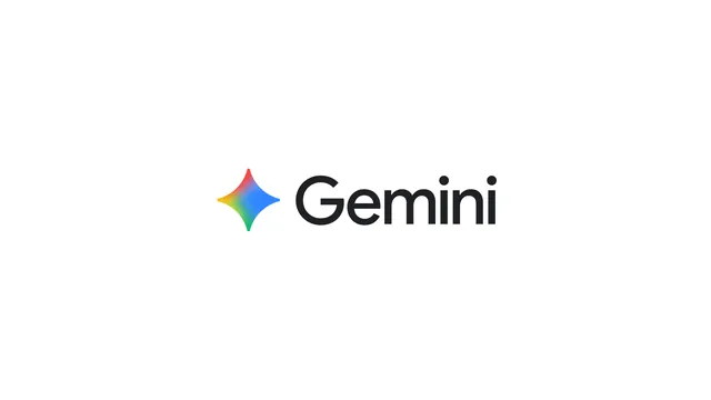 Google Gemini logo and wordmark on a white background.