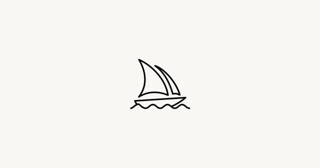 Midjourney sailboat emblem on a plain light background.